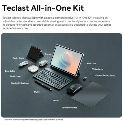 Teclast P30T Android 15 Tablet 10.1" IPS Max 12GB RAM 128GB ROM T606 8-core 6000mAh Keyboard/Case/Mouse/Stylus/Headphone/Stand