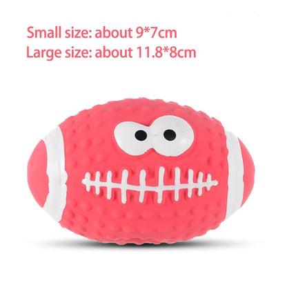 Pet Toys Olive Ball Squeaky Latex Dog Toy Ball S-L Soft Durable Interaction Smiling Face Rugby Dog Chewing Training Supplies