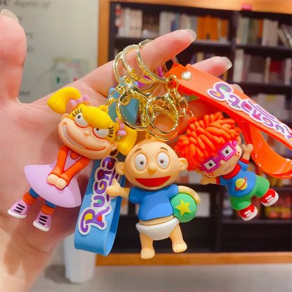 Cartoon Naughty Boy Keychain New Cute Silicone Doll Bag Hanging Car Key Chain