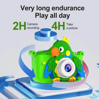 Kids Toys Camera HD 2.0 Inch Screen Cartoon Parrot Case 32GB Card Video Photo Child Birthday Festival Gifts Digital Camera Toys