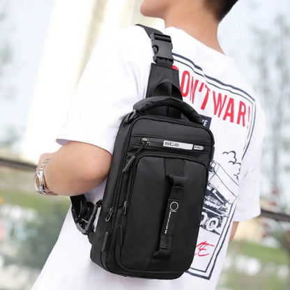 Anti-theft Chest Shoulder Bag Men's Sling Crossbody Bag Messenger Backpack USB Port Bag