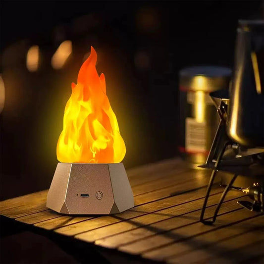 LED simulation flame light outdoor waterproof atmosphere decoration camping light USB desktop nightlight lamp