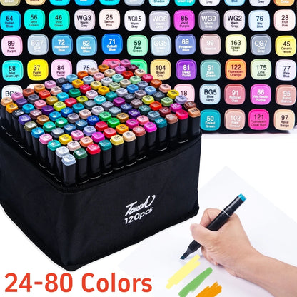 Dual Tip Alcohol Markers Brush Fine Tip Artist Painting Professional Sketch Marker Pen Graffiti Manga Drawing Tools Art Supplies
