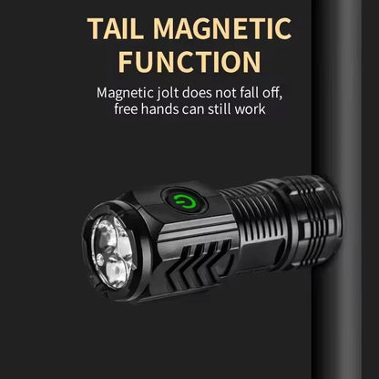 New Ultra Powerful Flashlight 3 Core LED Mini Tactical Flashlight USB Rechargeable High Power Torch With Magnet Hand Lamp