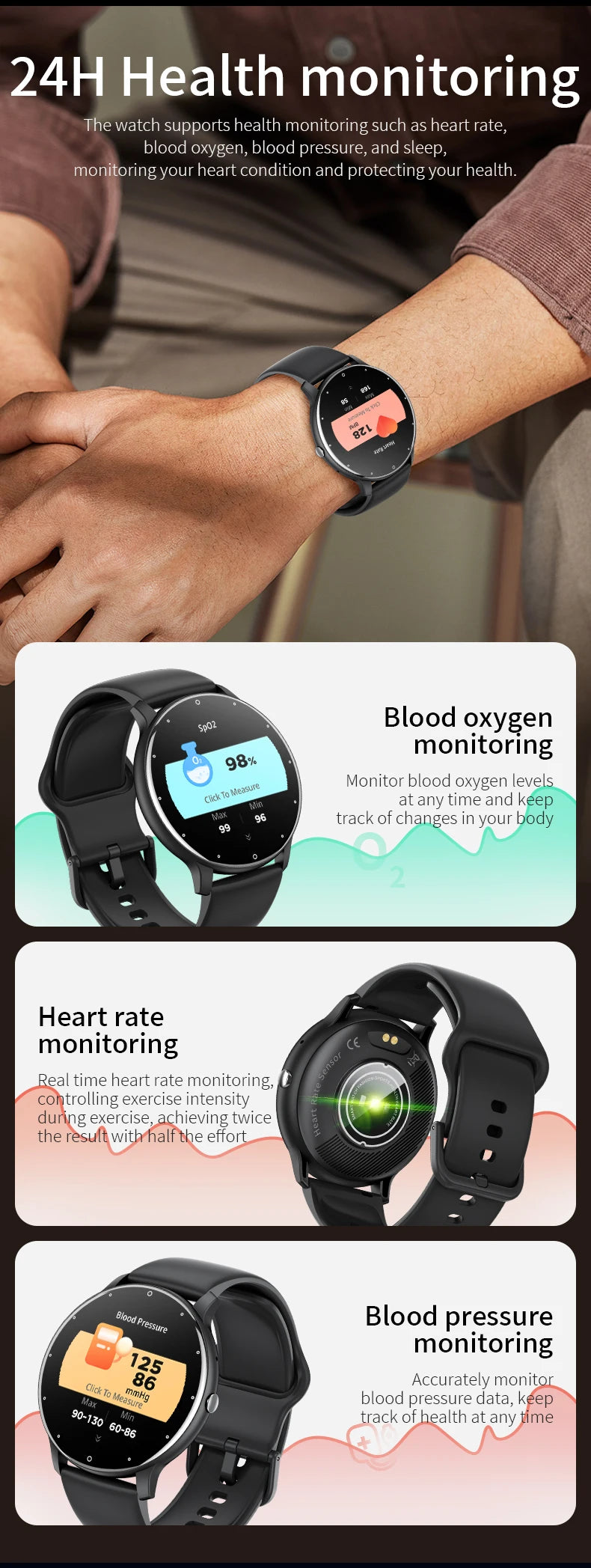 LIGE 2025 Smart watch Ladies Full touch Screen Sports Fitness watch IP67 waterproof Bluetooth For Android iOS Smart watch Female