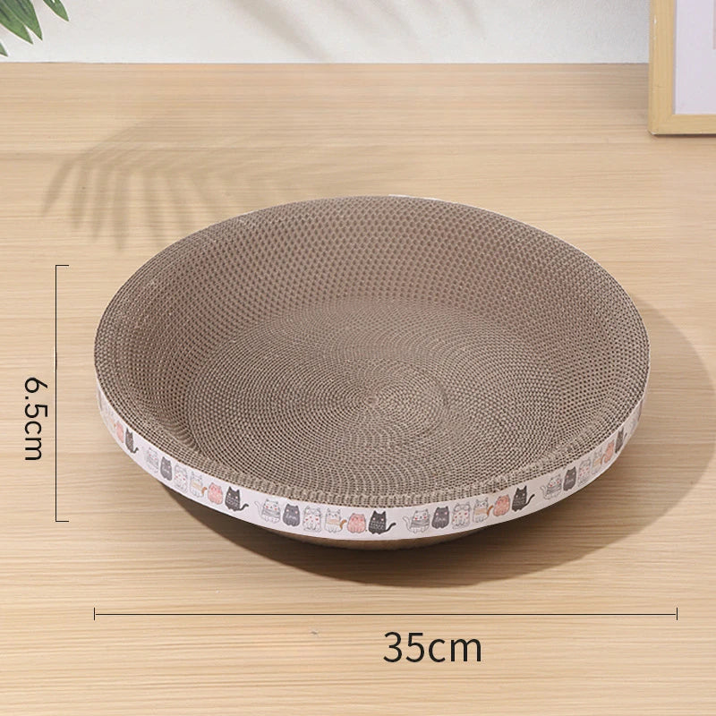 Corrugated Cat Scratcher Cardboard Oval Cat Scratch Pad Bowl Nest for Indoor Bed Cats Grinding Claw Round Cats Scratching Board