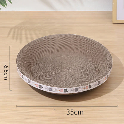 Corrugated Cat Scratcher Cardboard Oval Cat Scratch Pad Bowl Nest for Indoor Bed Cats Grinding Claw Round Cats Scratching Board