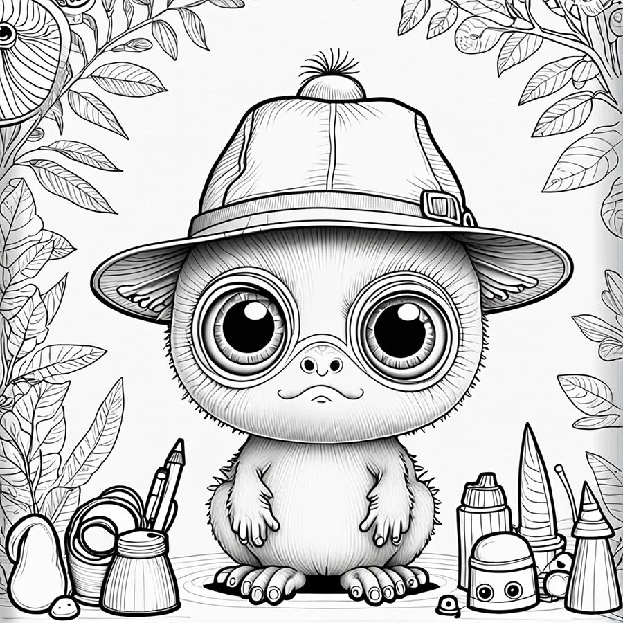 20 Page Adorable Fantasy Creatures Coloring Book For Adults And Teens Featuring Cartoon Cute Creatures Graffiti Painting Drawing