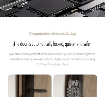 2025 Xiaomi Smart Door Lock 2 Cat Eye Visual Screen Fingerprint Bluetooth NFC Unlock For MiHome Push-pull Lock With Camera