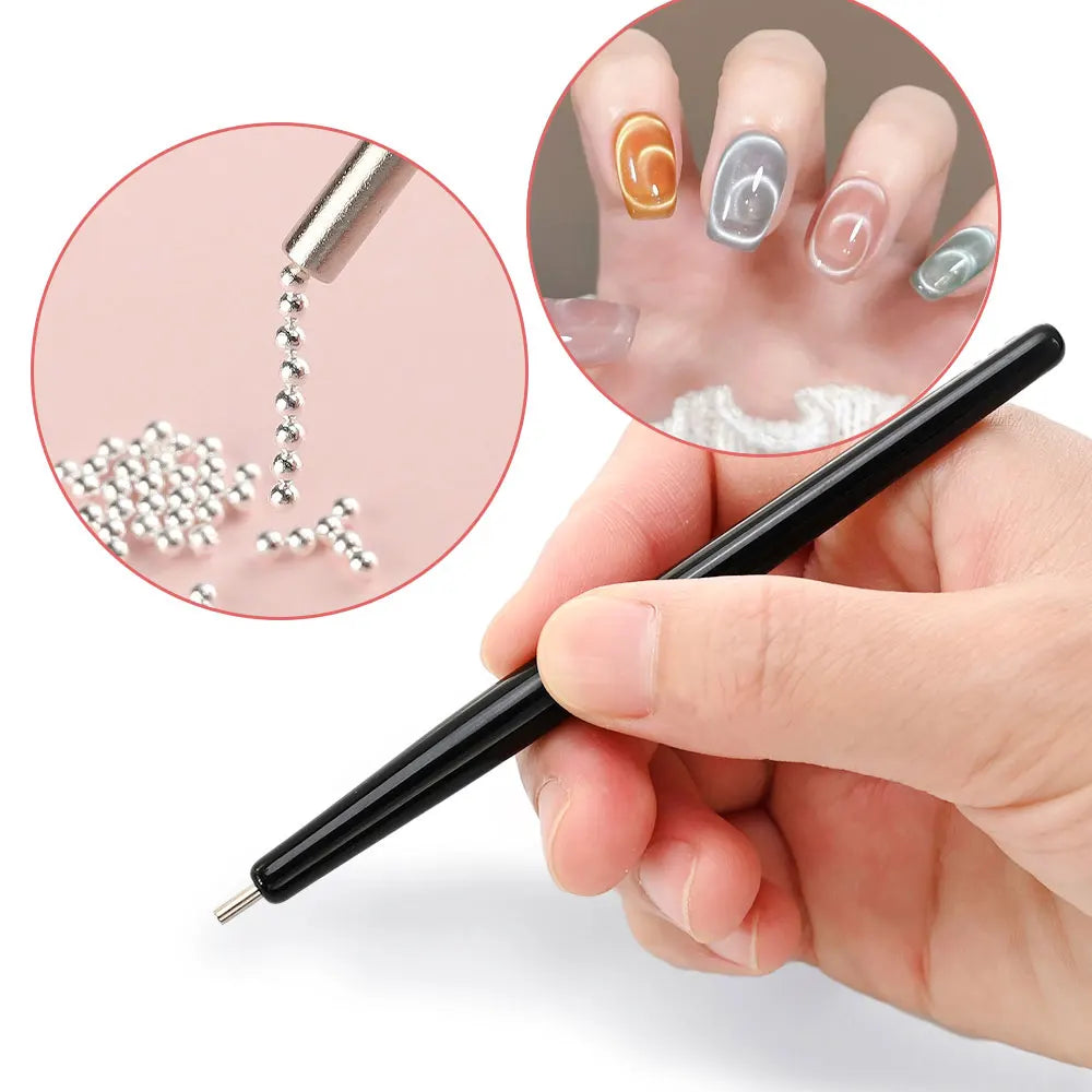 1pcs Cat Eye Nail Magnet Magnetic Pen 11cm Suction Steel Ball Magnet Pen Nail Art Tools Cat Eye Gel Nail Polish Magnetic Stick %