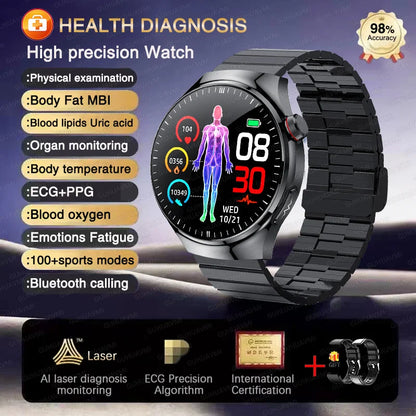 2025 For HUAWEI Precise ECG+PPG Uric acid HD Smart Watch Men Blood lipids Heart Rate Blood pressure Sport Call Health Smartwatch