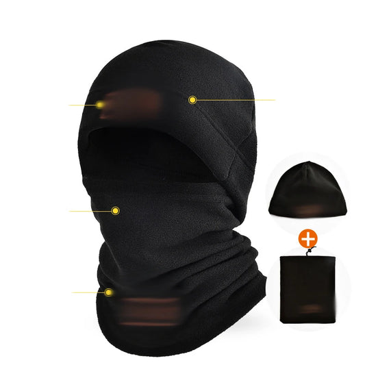 Autumn And Winter Fleece Hat Men's Sports Cold Swing Fleece Neck Cover Outdoor Cycling Mountaineering Mask Warm Cold Neck Set
