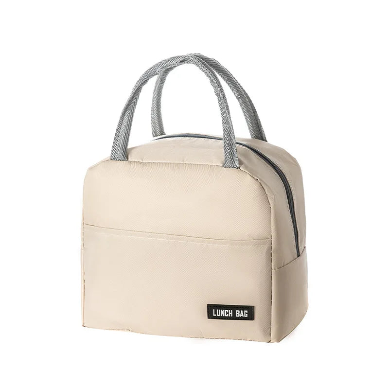 New Solid Color Twill Bento Bag Portable Thermal Bag Thickened Student Lunch Box Bag Bento Bag Meal Bag