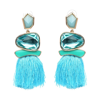 JURAN Bohemia Multicolored Tassel Earrings For Women Fashion Party Jewelry Fringe Dangle Earrings Statement Brincos 2024 Trend