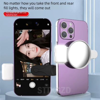 STTKGZD Selfie Reflector Mirror Mobile Phone Fill Light Kit Portable Mobile Mirror Clip Storage Bag Mobile Phone Rear Camera