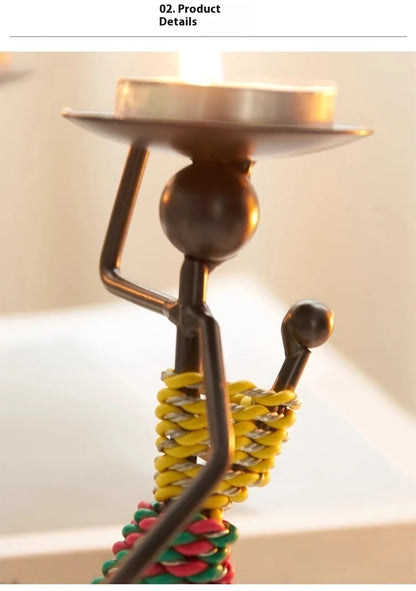 Light Luxury Table Decoration Candle Holder Iron Home Romantic Candlelight Dinner Metal Candle Holder Knick-knack Props