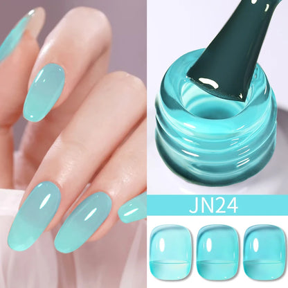 BORN PRETTY 10ml Wine Red Glitter Jelly Nude Gel Nail Polish Soak Off Translucent Color UV Light Cure for Nail Art DIY at Home