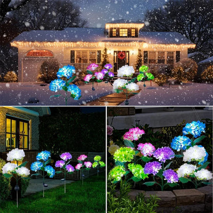 Solar Lights Outdoor Garden Light Waterproof Solar Garden Lights with Hydrangea Flower Lights LED Solar Powered Landscape Lights