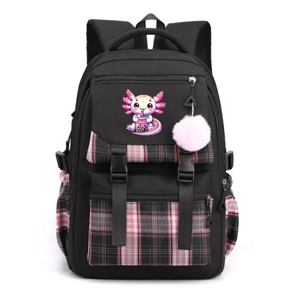 Cute Axolotl Backpack Print Backpacks Girls School Bag for Teenager Laptop Backpack