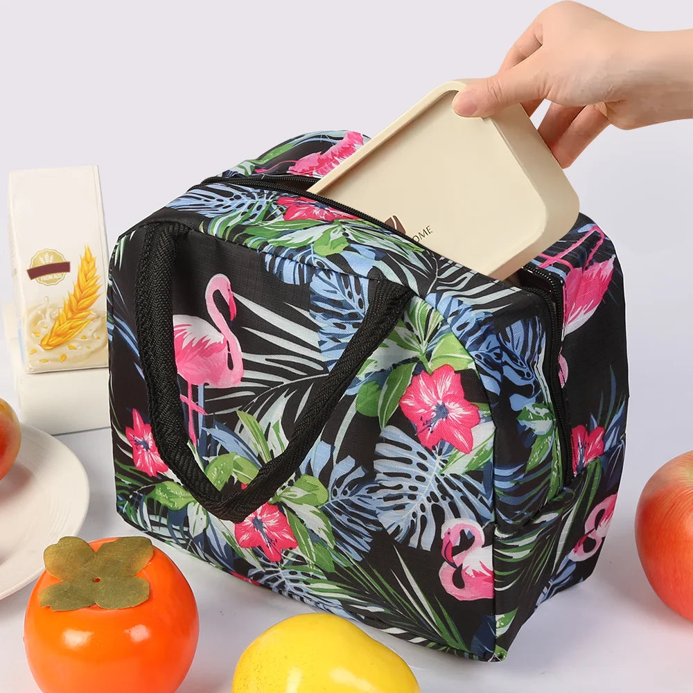 Cartoon Children's Lunch Bag Waterproof Oxford Cloth Portable Lunch Bags Tote Thermal Insulation Aluminum Film