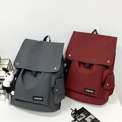 Large Capacity Men's Shoulder Bag Waterproof Multi Pocket Business Backpack Solid Color Lightweight Outdoor Storage Bag