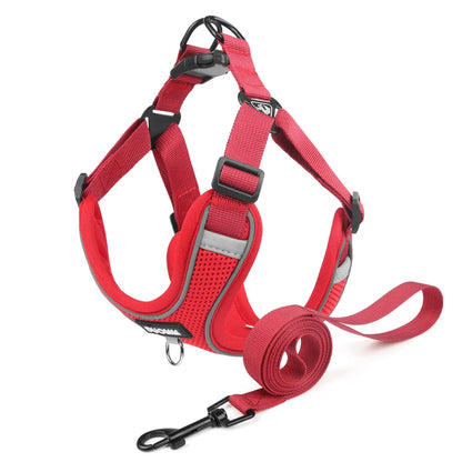 Dog Harness Leash Set Small Medium Dog Cat Chest Strap Adjustable Reflective Breathable Walking Training Vest Pet Accessories