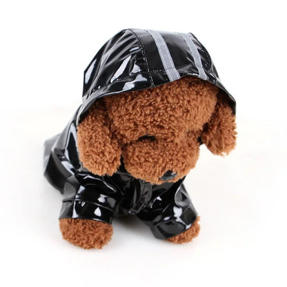 Waterproof Puppy Dog Raincoats with Hood for Small Dogs Pet Raincoat with Reflective and Leash Hole Winter Outdoor Dog Outfits