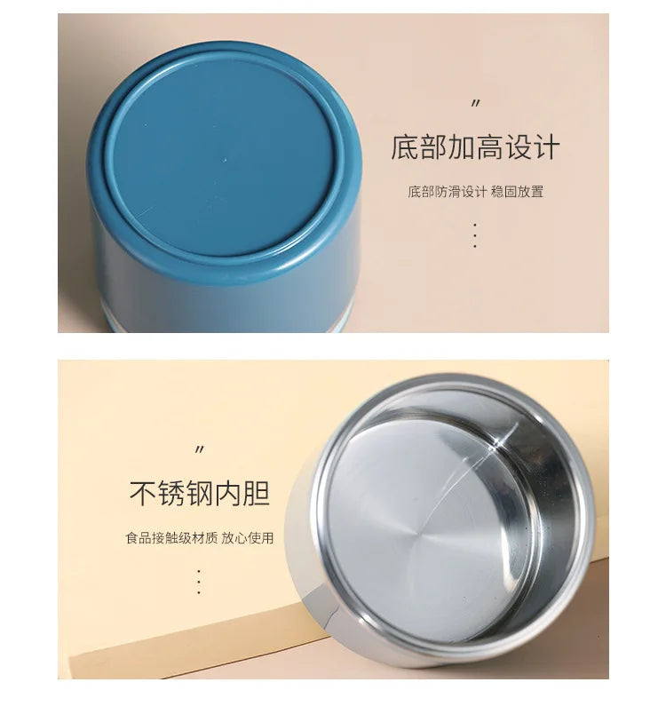 630ml Snoopys Food Thermal Jar Insulated Soup Cup Stainless Steel Vacuum Lunch Box with Handle Portable Sealed Bento Boxes Gift