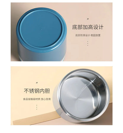 630ml Snoopys Food Thermal Jar Insulated Soup Cup Stainless Steel Vacuum Lunch Box with Handle Portable Sealed Bento Boxes Gift
