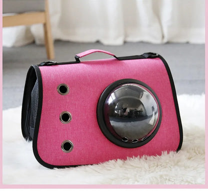 Portable Pet Backpack for Outdoor Travel Foldable Transparent Cat Backpack Suitable Dogs and Cats Breathable Tote Bag for Travel