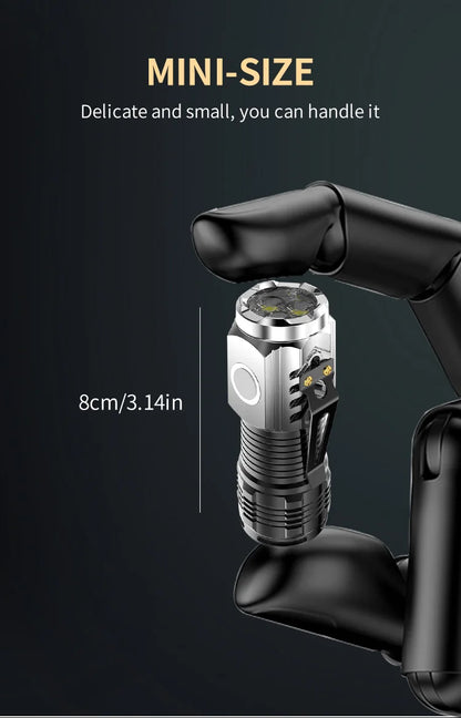 Three-Eyed Monster Mini Flash Super Power Flashlight Rechargeable Portable Outdoor Lighting Long-Range Powerful Flash Lights