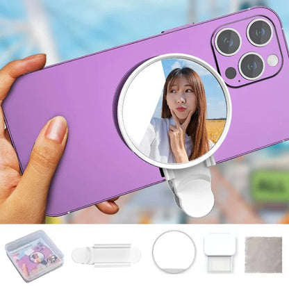 Universal Back Cell Phone Camera Mirror Reflection Shooting Clip Phone Reflection Clip Back Rear HD Lens Selfie Reflector Mirror