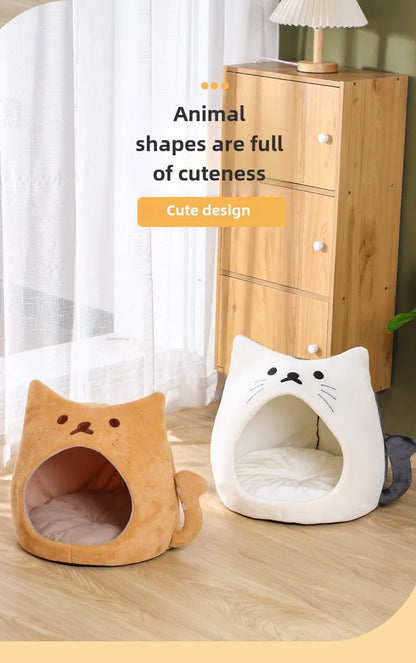 Cute pet cat nest pad short plush pp cotton cat house autumn and winter warm pet supplies