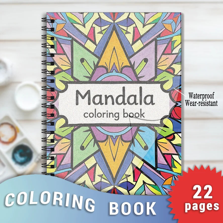 Mandala Adult Coloring Book - 8.3x11.2 inches Stress relief coloring book 22 pages of art therapy illustrations to relieve anxie