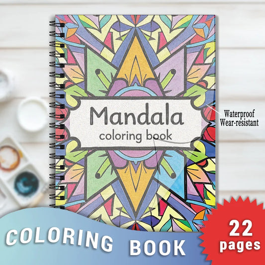 Mandala Adult Coloring Book - 8.3x11.2 inches Stress relief coloring book 22 pages of art therapy illustrations to relieve anxie