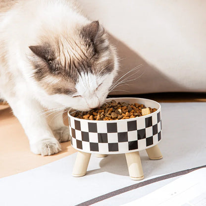 Pet Bowl Anti-knock Non-slip Four-corner Large Capacity Dog Rice Bowl Anti-cervical Cat Pet Single