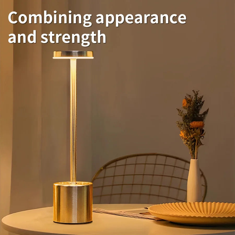 Creative Ambient Table Lamp USB Rechargeable Night Light Stepless Dimming Touch Desk Lamp 3 Colors Bedside Lamp Hotel Bar Decor