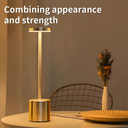 Creative Ambient Table Lamp USB Rechargeable Night Light Stepless Dimming Touch Desk Lamp 3 Colors Bedside Lamp Hotel Bar Decor