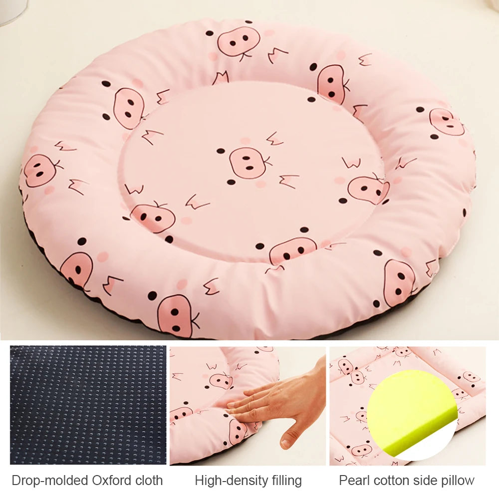 Cozy Pet Bed for Dogs & Cats Washable Round/Square House Cuddle Pad, Small Medium Large Mat for Puppy Kitten