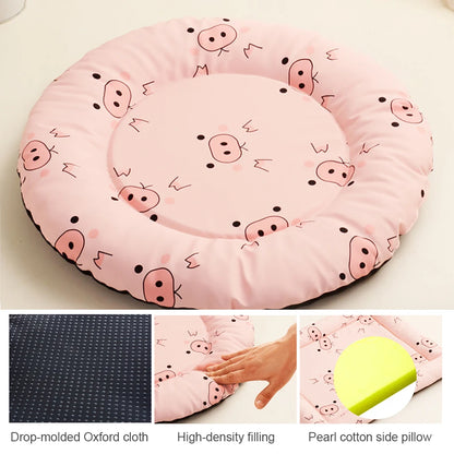 Cozy Pet Bed for Dogs & Cats Washable Round/Square House Cuddle Pad, Small Medium Large Mat for Puppy Kitten