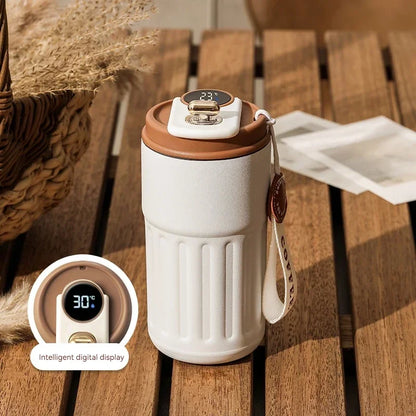450ML Coffee Cup LED Temperature Stainless Steel Thermo Water Bottle  Display Keep Cold and Heat Thermal Mug Travel Vacuum Flask