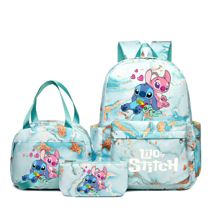 3Pcs/set Lilo Stitch Backpack for Girl Boy Student Teenager Children Rucksack Kids Birthday Gift Women Casual School Bag