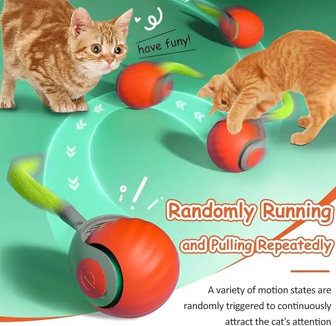 New Interactive Cat Toys Ball Auto Electric Rolling Ball Toys for Cat Kitty Pet Smart Automatic Teaser USB Rechargeable Cat Toy