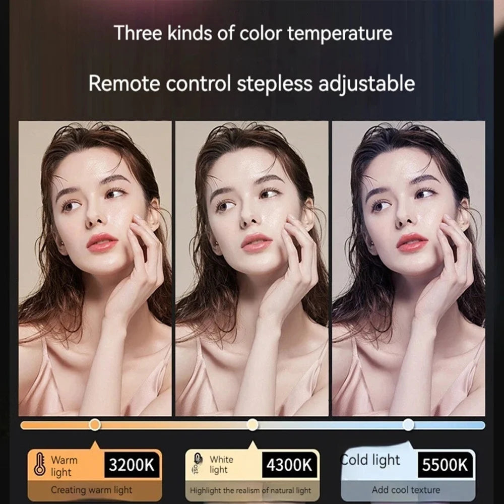 MEUYAG RGB Mini LED Video Camera Full Color Dimmable Fill Light Live Vlog Photography Photo Studio Lamp for Smartphone Selfie
