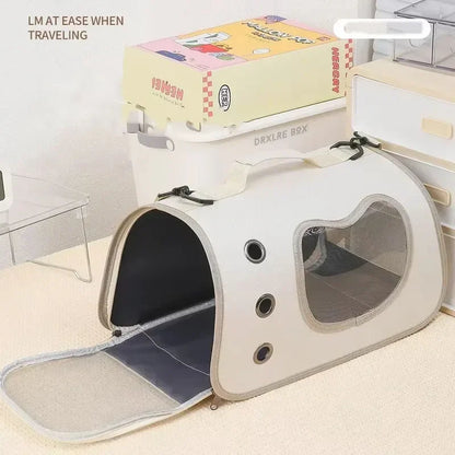 Cat Shoulder Bags High-capacity Cat Bag Foldable Hand-held Space Capsule Mesh Breathable Outing Pet Crossbody Bag Pet Backpack