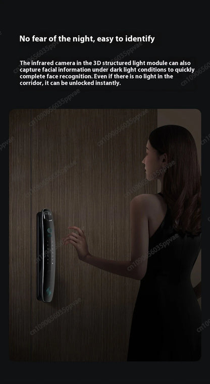 3D Face Recognition Anti-pry And Anti-crack Smart Door Lock Fully Automatic Password Fingerprint Lock Intercom Smart Door Lock
