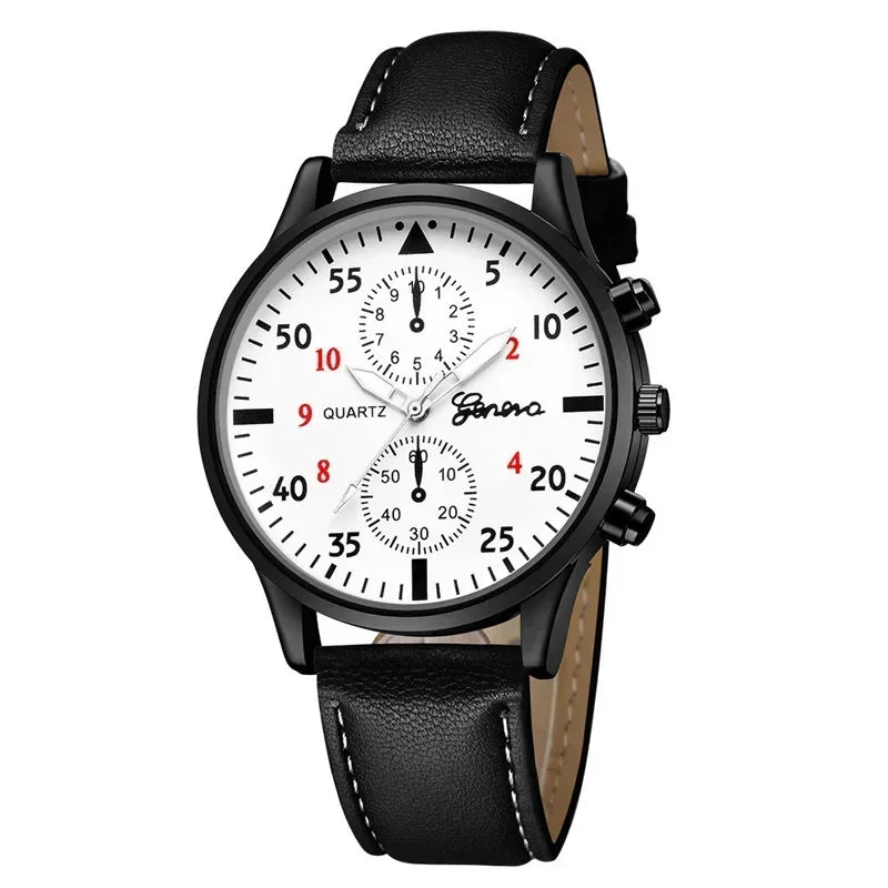 4/2/1pcs Men Sports Watches Set Man Business Quartz Wristwatch Luxury Brown Leather Bracelet Men Casual Clock Watch（NO Box）
