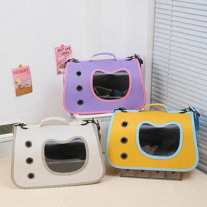 Cat Shoulder Bags High-capacity Cat Bag Foldable Hand-held Space Capsule Mesh Breathable Outing Pet Crossbody Bag Pet Backpack
