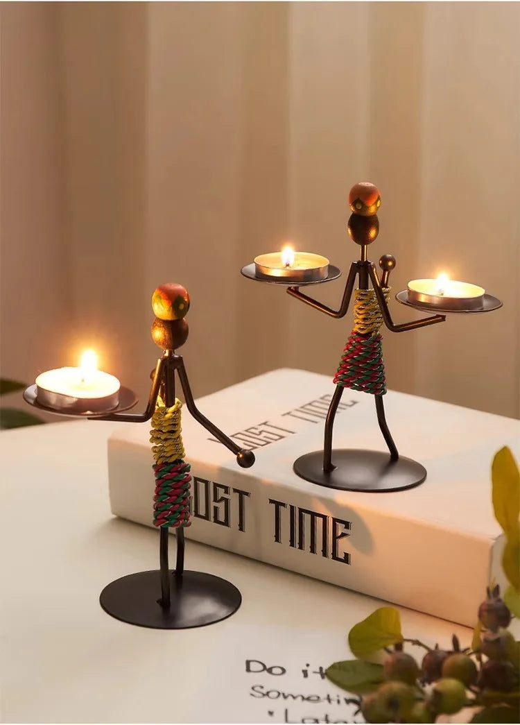 Light Luxury Table Decoration Candle Holder Iron Home Romantic Candlelight Dinner Metal Candle Holder Knick-knack Props
