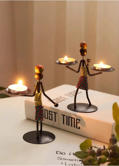 Light Luxury Table Decoration Candle Holder Iron Home Romantic Candlelight Dinner Metal Candle Holder Knick-knack Props